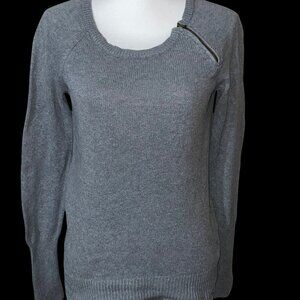 J.Crew Gray Sweater With Zipper Feature, 100% Cotton, Stylish, Sz Small